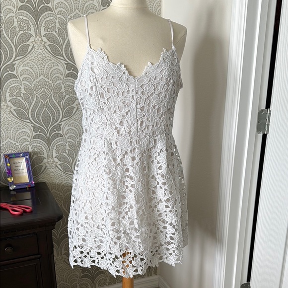 Blue Rain Dresses & Skirts - Francescas Blue Rain white Lace Dress XL